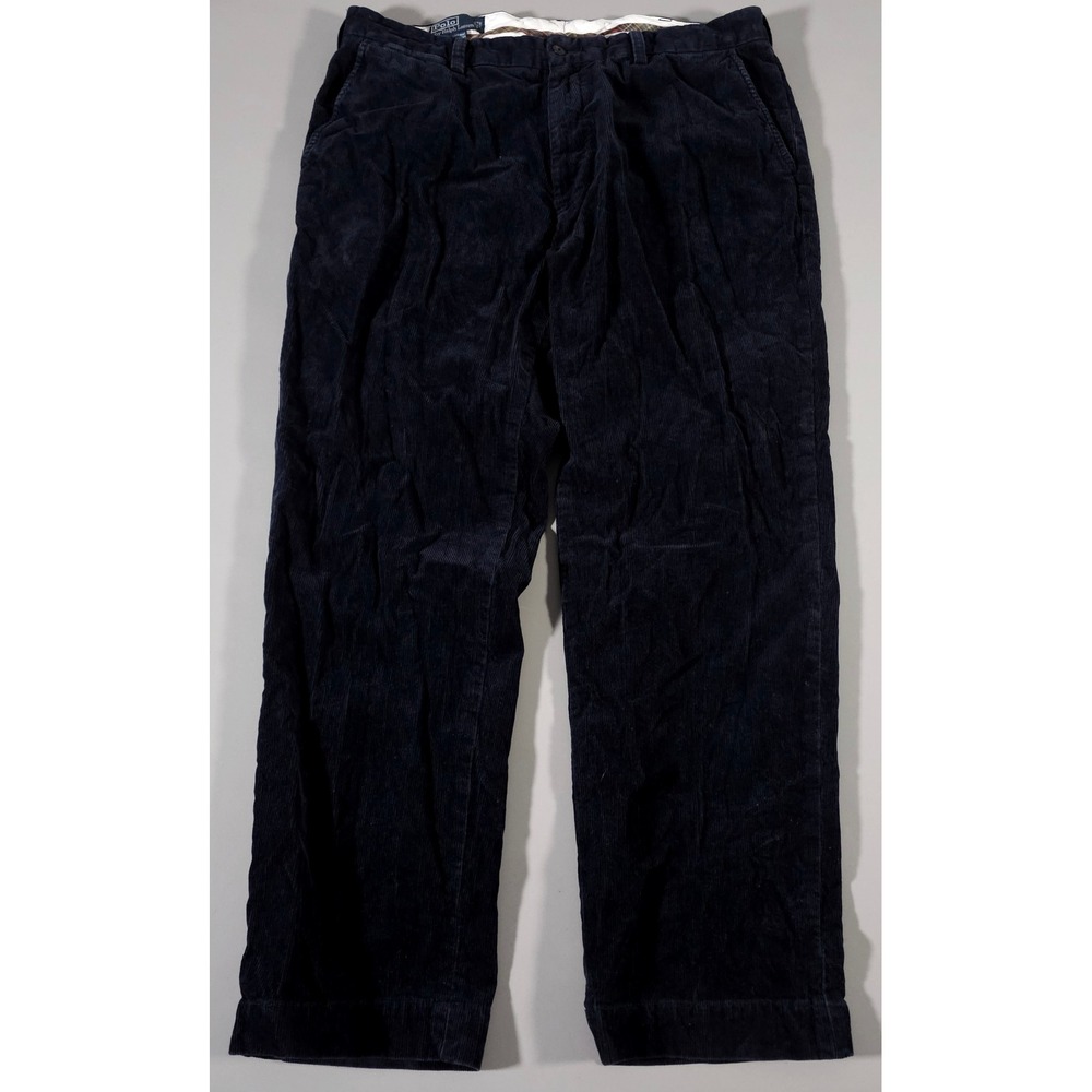 Polo Ralph Lauren Prospect‎ Pant Mens 38x30 Navy Blue Corduroy Straight Trousers